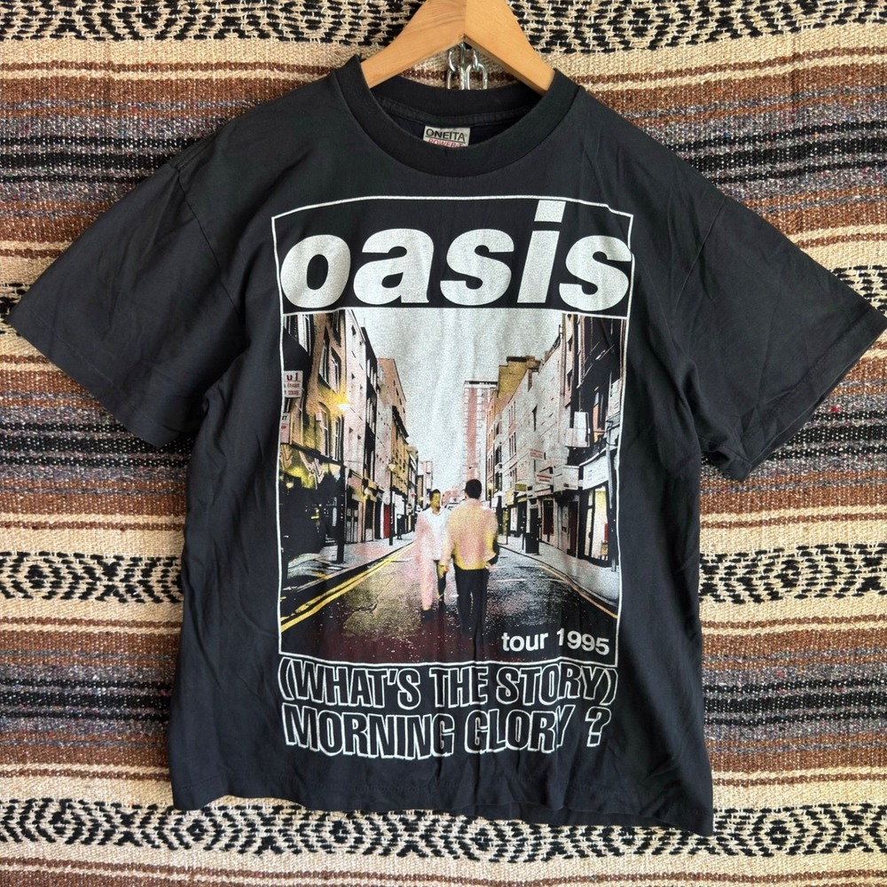 Oasis Morning Glory Tour 1995 Black Mens Large Tshirt Reprint